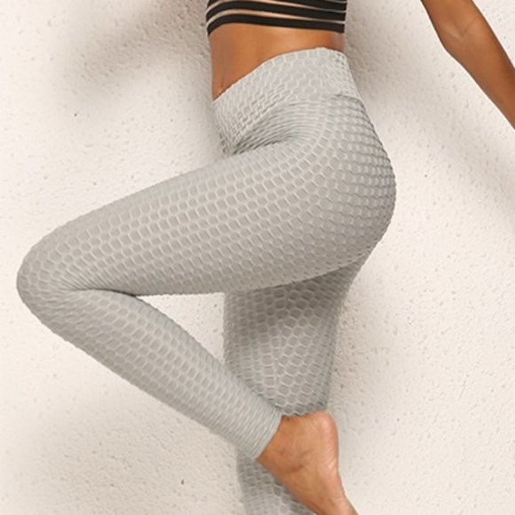 Womens Yoga Pants Anti-Cellulite Bubble Textured Ruched Leggings Butt Lifting - Picture 3 of 15